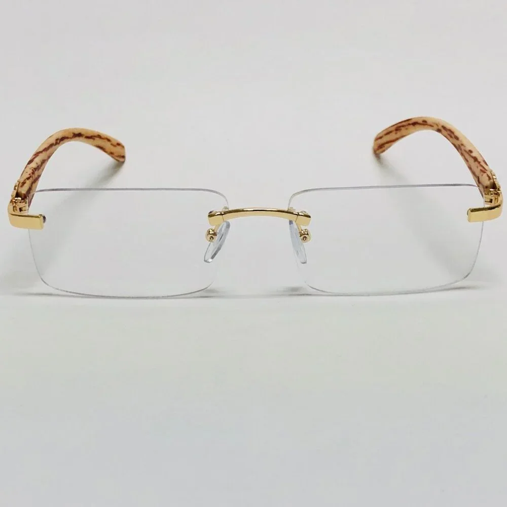 Men Hip Hop Sunglasses Square‎ Framelass Gold Clear Lens Classy Aviator Vintage